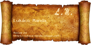 Lukács Manda névjegykártya